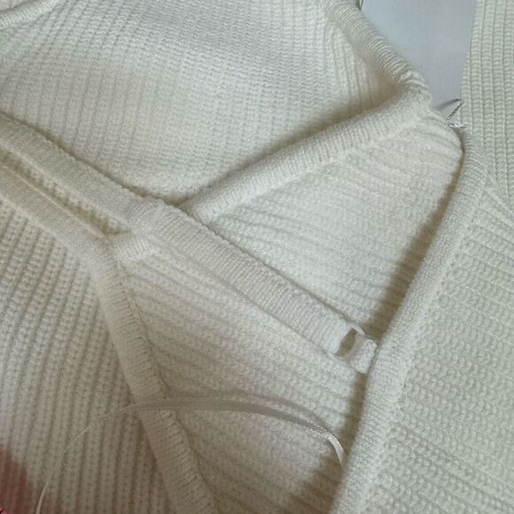 ELEXIAY Tami Rib Empire Waist Minidress handmade crochet In White size M NWT - Picture 11 of 12